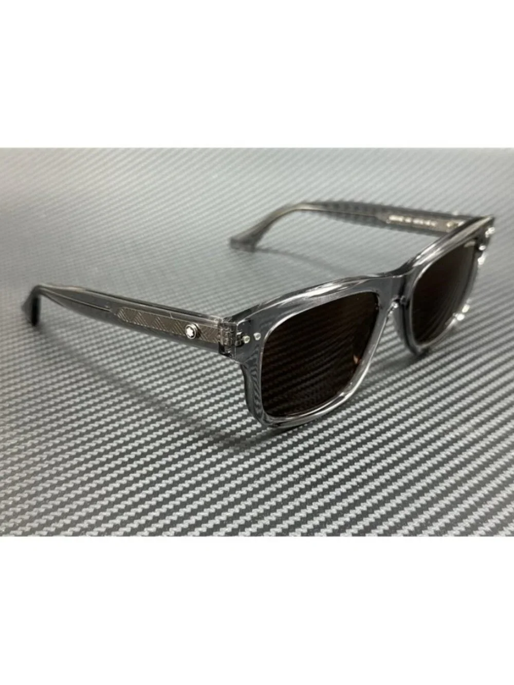 New Montblanc Men Gray Transparent Sunglasses 55-18-150